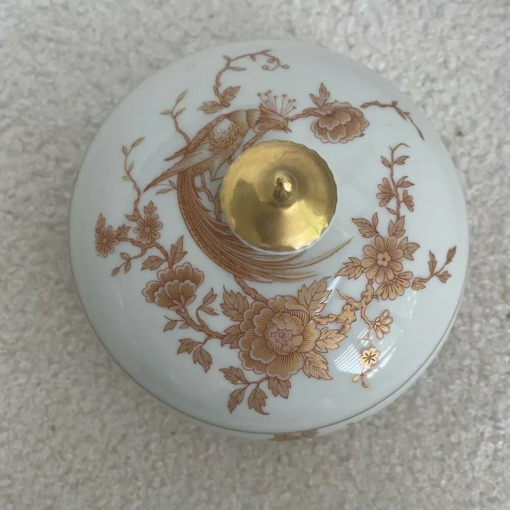 Vintage Limoges France porcelain Fine China Lidded Candy Dish 4” x 5”